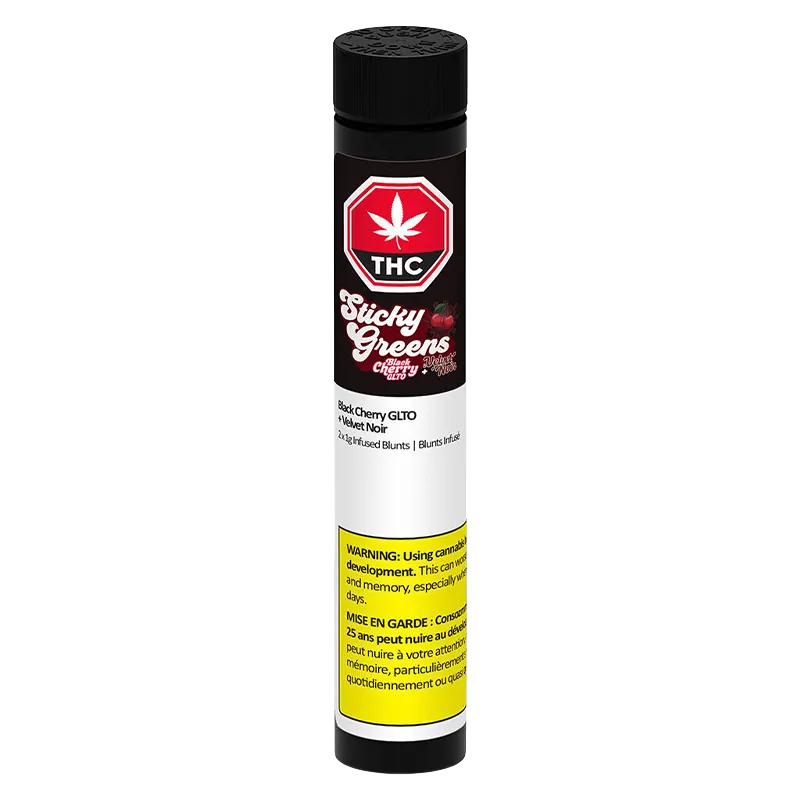 Sticky Greens 2 g Black Cherry Glto+Velvet Noir Infused PR 2 x 1 g Pre-Rolls