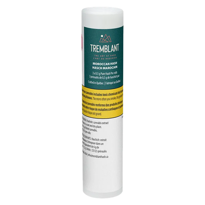 Tremblant Cannabis 1.5 g Pure Moroccan Hash Infused PR 3 x 0.5 g Pre-Rolls