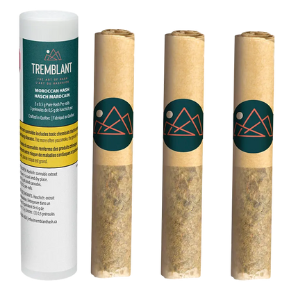 Tremblant Cannabis 1.5 g Pure Moroccan Hash Infused PR 3 x 0.5 g Pre-Rolls