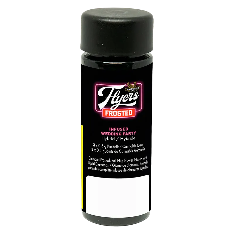 Claybourne 1.5 g Flyers Frosted Wedding Party Infused PR 3 x 0.5 g Pre-Rolls