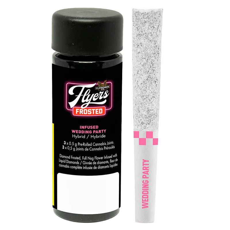 Claybourne 1.5 g Flyers Frosted Wedding Party Infused PR 3 x 0.5 g Pre-Rolls