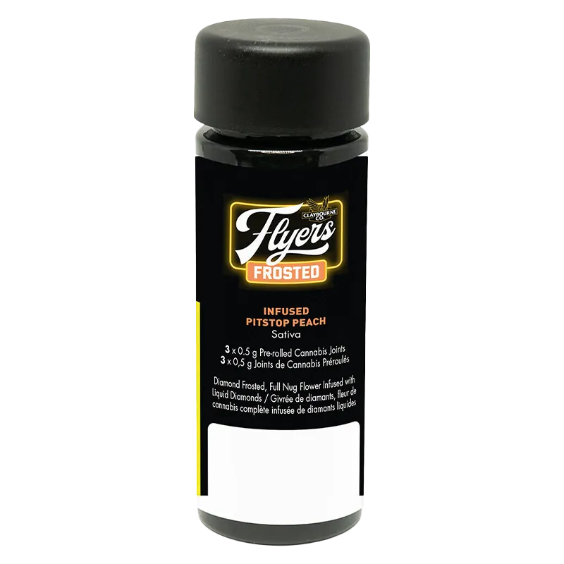 Claybourne 1.5 g Flyers Frosted Pitstop Peach Infused PR 3 x 0.5 g Pre-Rolls