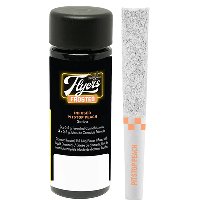 Claybourne 1.5 g Flyers Frosted Pitstop Peach Infused PR 3 x 0.5 g Pre-Rolls