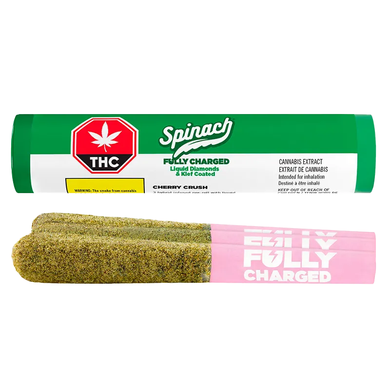 Spinach 1.5 g Fully Charged Cherry Crush Infused PR 3 x 0.5 g Pre-Rolls