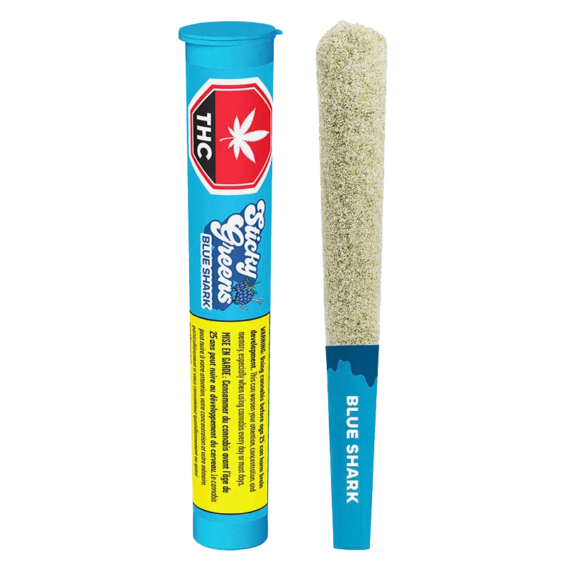 Sticky Greens 1.5 g Blue Shark Diamond Coated Liquid Diamond Infused PR 3 x 0.5 g Pre-Rolls