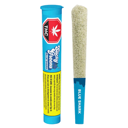 Sticky Greens 1.5 g Blue Shark Diamond Coated Liquid Diamond Infused PR 3 x 0.5 g Pre-Rolls