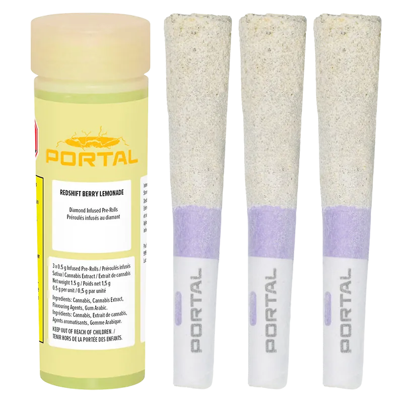 Portal 1.5 g Redshift Berry Lemonade Diamond Infused PR 3 x 0.5 g Pre-Rolls