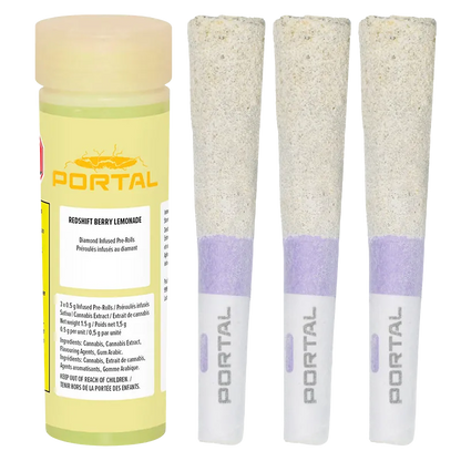 Portal 1.5 g Redshift Berry Lemonade Diamond Infused PR 3 x 0.5 g Pre-Rolls