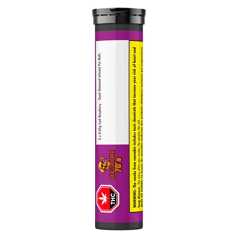 Skullcrusher 70s 1.35 g Iced Raspberry Quad Diamond Infused PR 3 x 0.45 g Pre-Rolls