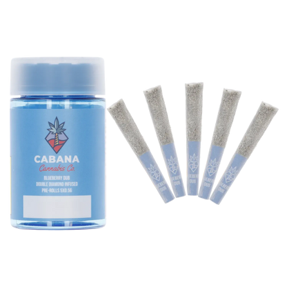 Cabana Cannabis Co. 2.5 g Blueberry Dub Double Diamond Infused PR 5 x 0.5 g Pre-Rolls