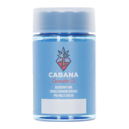 Cabana Cannabis Co. 2.5 g Blueberry Dub Double Diamond Infused PR 5 x 0.5 g Pre-Rolls