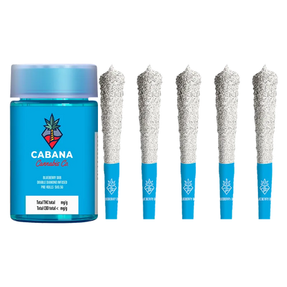 Cabana Cannabis Co. 2.5 g Blueberry Dub Double Diamond Infused PR 5 x 0.5 g Pre-Rolls