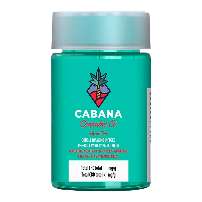 Cabana Cannabis Co. 2.5 g Island Time Double Diamond Infused PR 5 x 0.5 g Pre-Rolls