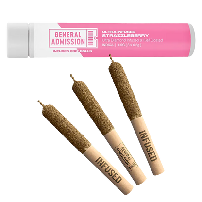 General Admission 1.5 g Strazzberry Dmnd Infused PR 3 x 0.5 g Infused Pre-Rolls