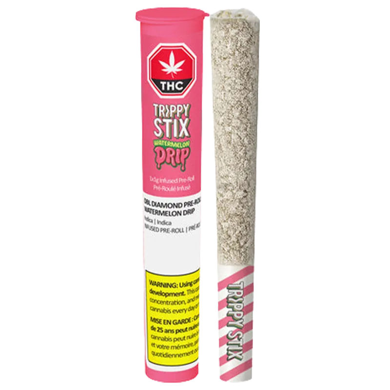 Trippy Sips 1 g Trippy Stix Double Diamond Watermelon Drip Infused PR 1 x 1 g Pre-Rolls