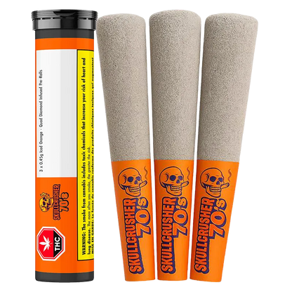 Skullcrusher 70s 1.35 g Iced Orange - Quad Diamond Infused PR 3 x 0.45 g Pre-Rolls