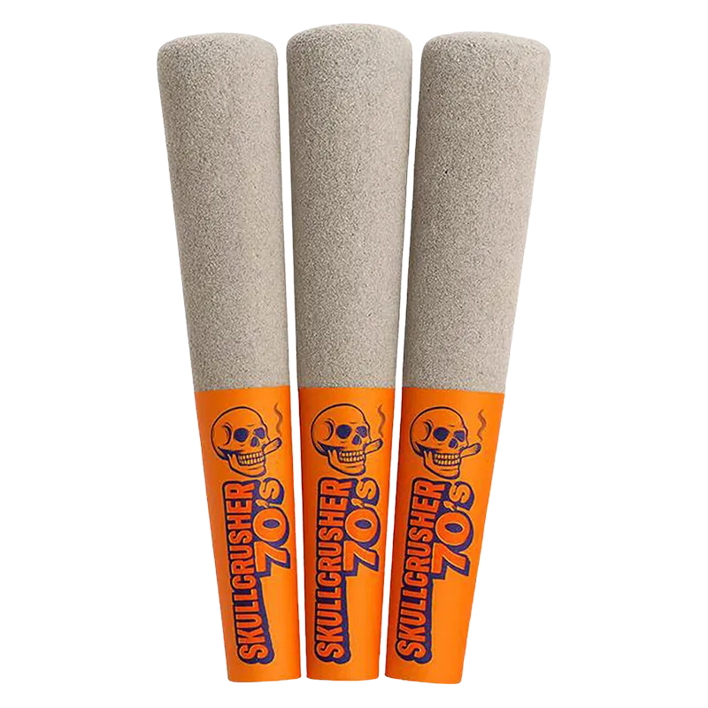 Skullcrusher 70s 1.35 g Iced Orange - Quad Diamond Infused PR 3 x 0.45 g Pre-Rolls