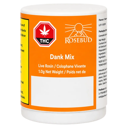 Rosebud Cannabis Farms 1 g Dank Mix Live Rosin Concentrates
