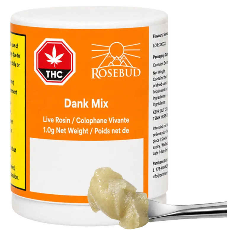 Rosebud Cannabis Farms 1 g Dank Mix Live Rosin Concentrates