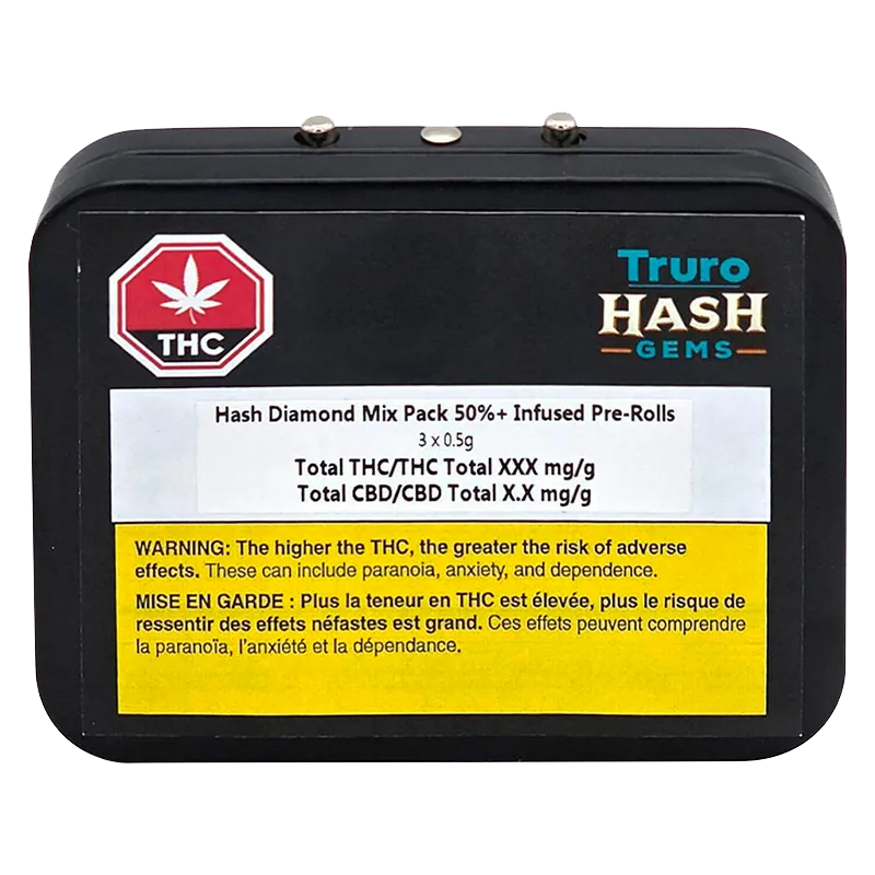 Truro Hash Gems 1.5 g Hash Diamond Mix 50% Infused PR 3 x 0.5 g Pre-Rolls