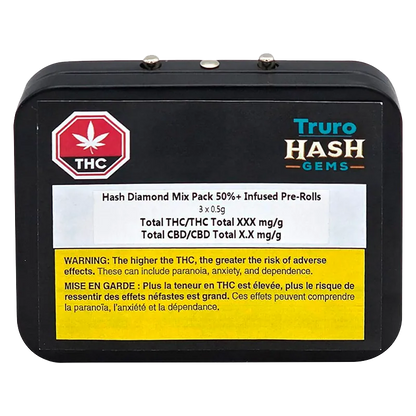 Truro Hash Gems 1.5 g Hash Diamond Mix 50% Infused PR 3 x 0.5 g Pre-Rolls