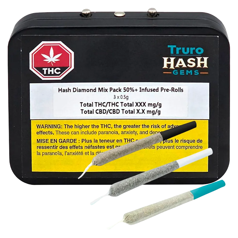 Truro Hash Gems 1.5 g Hash Diamond Mix 50% Infused PR 3 x 0.5 g Pre-Rolls