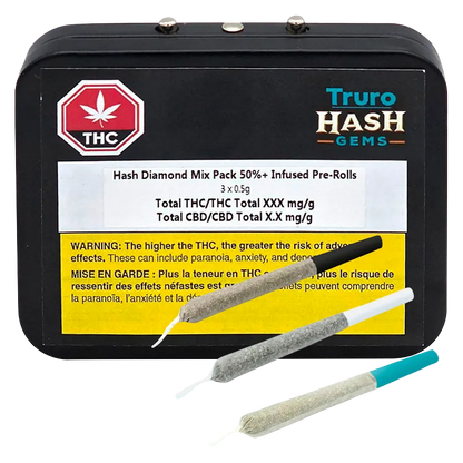 Truro Hash Gems 1.5 g Hash Diamond Mix 50% Infused PR 3 x 0.5 g Pre-Rolls