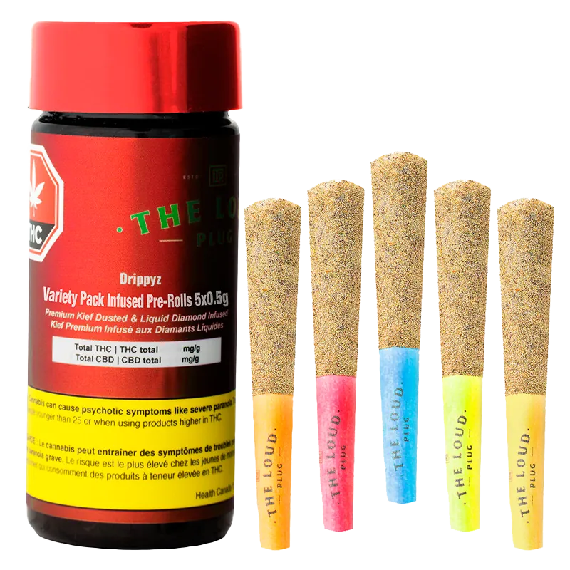 The Loud Plug 2.5 g Drippyz Variety Pack Infused PR 5 x 0.5 g Pre-Rolls