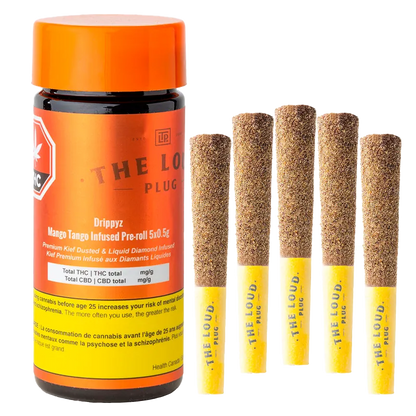 The Loud Plug 2.5 g Drippyz Mango Tango Infused PR 5 x 0.5 g Pre-Rolls