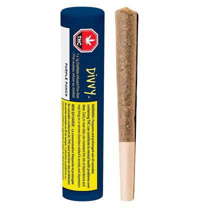 Divvy 1 g Purple Punch Distillate Infused PR 1 x 1 g Pre-Rolls