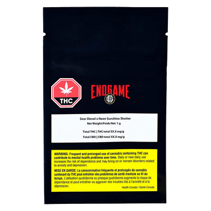 Endgame 1 g Sour Diesel x Neon Sunshine Shatter Concentrates
