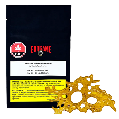 Endgame 1 g Sour Diesel x Neon Sunshine Shatter Concentrates