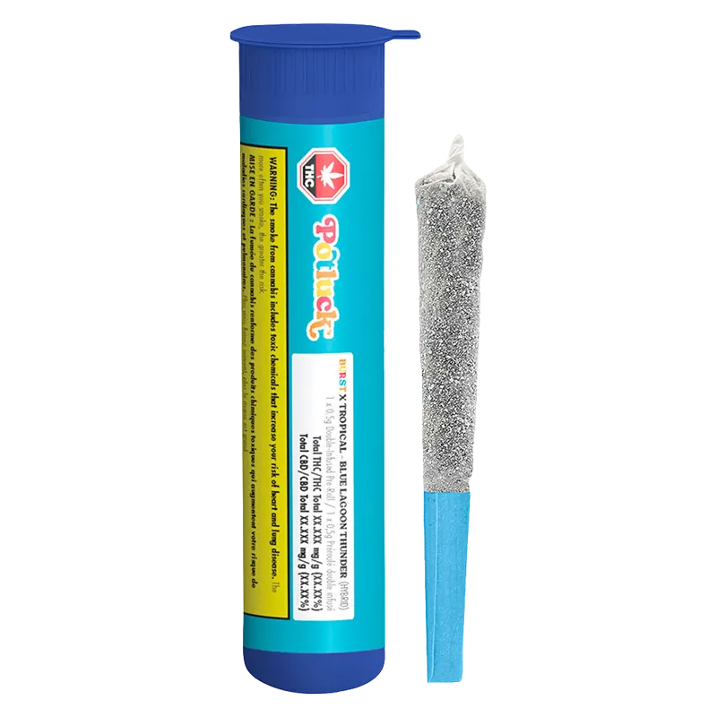 Potluck 0.5 g Blue Lagoon Thunder Infused PR 1 x 0.5 g Pre-Rolls