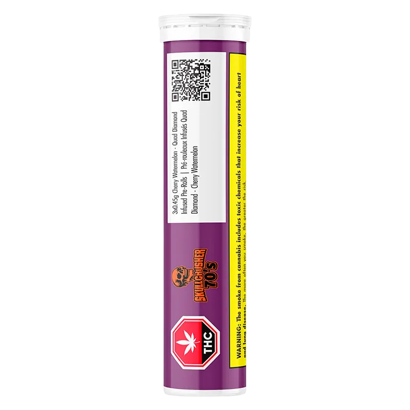 Skullcrusher 70's by RAD 1.35 g Cherry Watermelon- Quad Diamond Infused PR 3 x 0.45 g Pre-Rolls