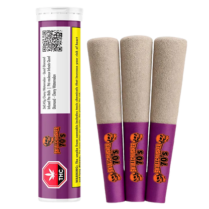 Skullcrusher 70's by RAD 1.35 g Cherry Watermelon- Quad Diamond Infused PR 3 x 0.45 g Pre-Rolls