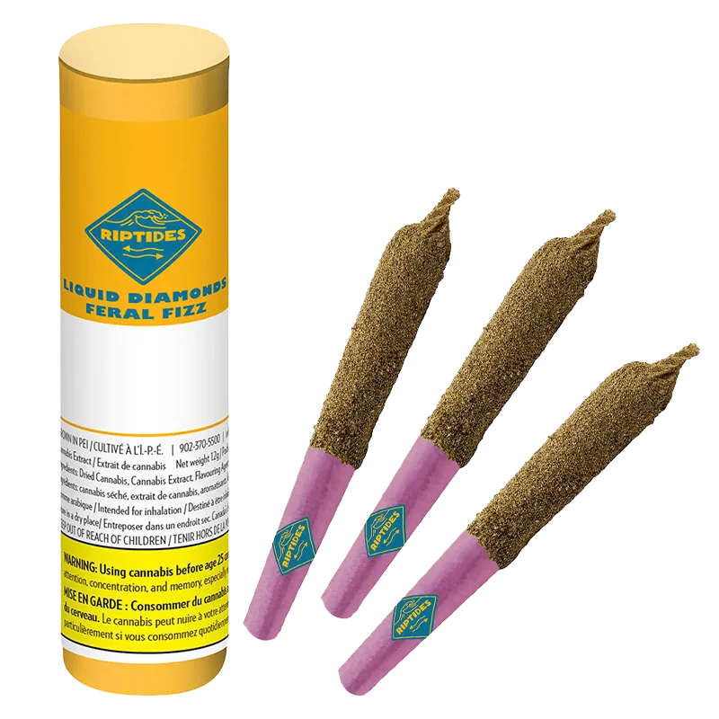 Riptides 1.2 g Liquid Diamonds Feral Fizz Infused PR 3 x 0.4 g Pre-Rolls