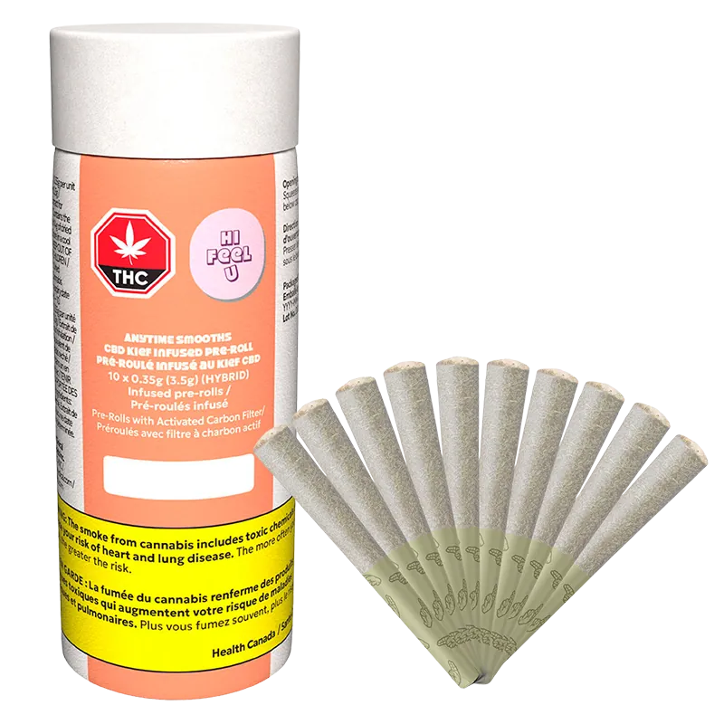 hifeelu 3.5 g Anytime Smooths CBD Kief Infused PR Pack 10 x 0.35 g Pre-Rolls