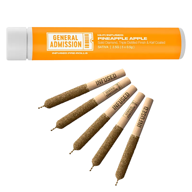 General Admission 2.5 g Pineapple Apple Hi-Fi Infused PR 5 x 0.5 g Pre-Rolls