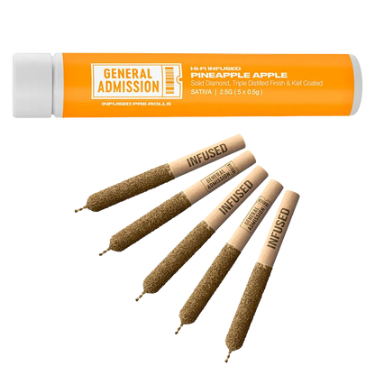 General Admission 2.5 g Pineapple Apple Hi-Fi Infused PR 5 x 0.5 g Pre-Rolls