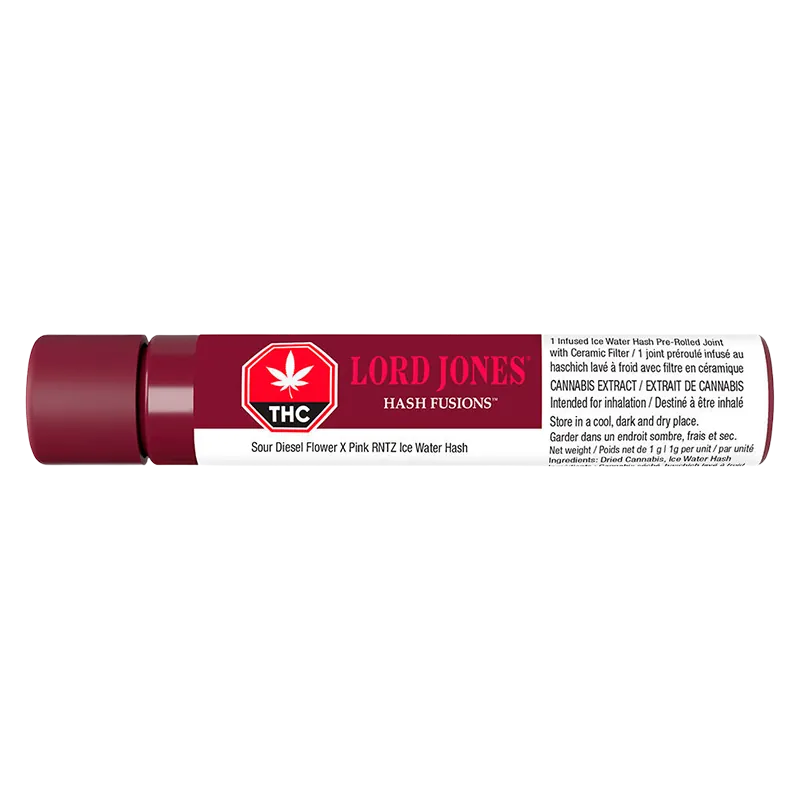 Lord Jones 1 g Hash Fusions - Sour Diesel x Pink RNTZ Infused PR 1 x 1 g Pre-Rolls