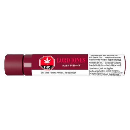 Lord Jones 1 g Hash Fusions - Sour Diesel x Pink RNTZ Infused PR 1 x 1 g Pre-Rolls
