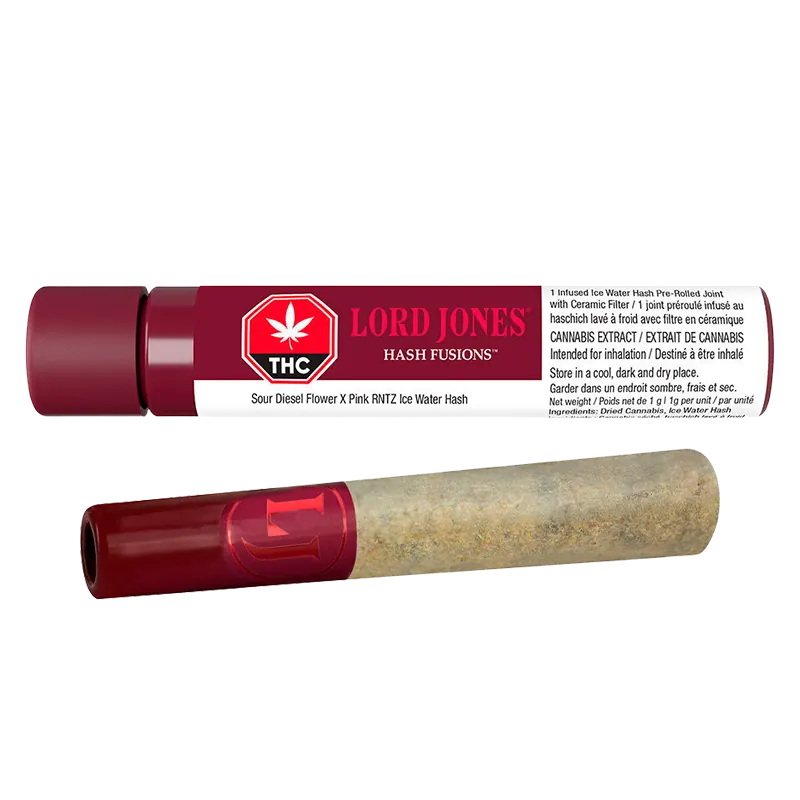 Lord Jones 1 g Hash Fusions - Sour Diesel x Pink RNTZ Infused PR 1 x 1 g Pre-Rolls