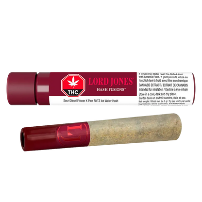 Lord Jones 1 g Hash Fusions - Sour Diesel x Pink RNTZ Infused PR 1 x 1 g Pre-Rolls