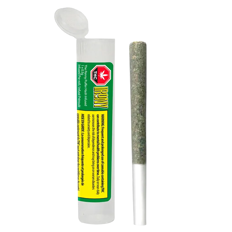 Irony 0.5 g The Penny Puffer Hash Infused PR 1 x 0.5 g Pre-Rolls