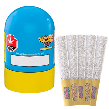 Nugz 2.5 g Flavour Bomb 40 Pineapple Punch Diamond Infused PR 5 x 0.5 g Pre-Rolls