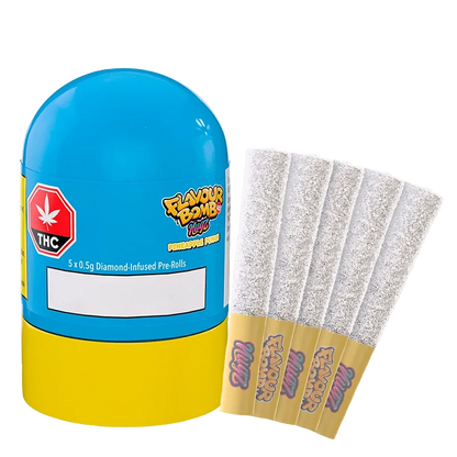 Nugz 2.5 g Flavour Bomb 40 Pineapple Punch Diamond Infused PR 5 x 0.5 g Pre-Rolls