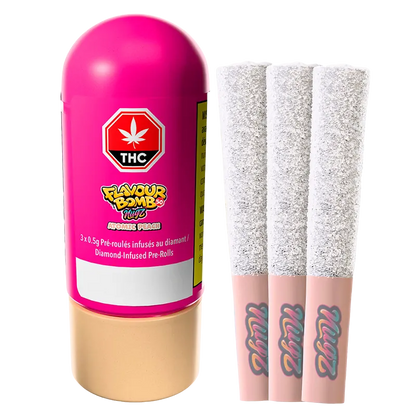 Nugz 1.5 g Flavour Bomb 50 Atomic Peach Diamond Infused PR 3 x 0.5 g Pre-Rolls