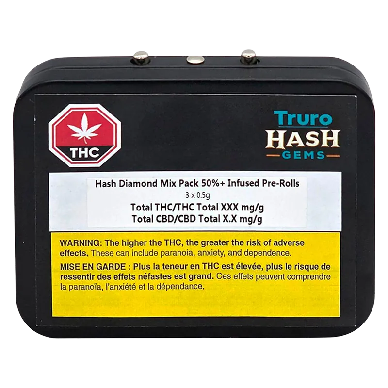 Truro Hash Gems 1.5 g Hash Diamond Mix Pack Infused PR 3 x 0.5 g Pre-Rolls