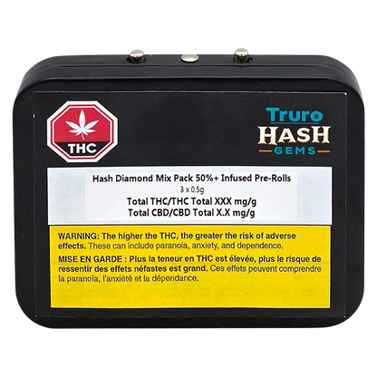 Truro Hash Gems 1.5 g Hash Diamond Mix Pack Infused PR 3 x 0.5 g Pre-Rolls