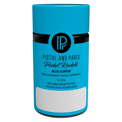 Pistol and Paris 2.5 g Pocket Rockets Blue Surfer Infused PR 5 x 0.5 g Pre-Rolls